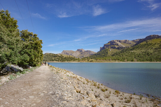 Mallorca, Spain - 15 Feb 2026: Cuber Reservoir in Mallorca's Tramuntana mountains