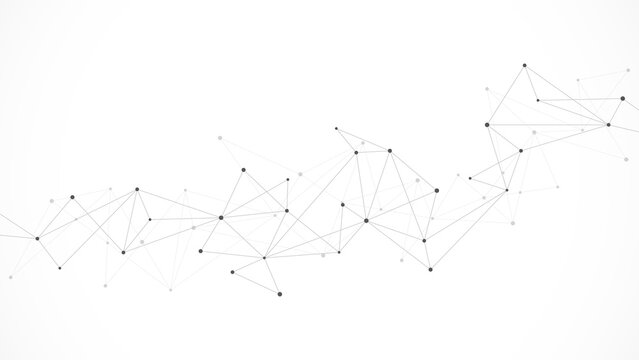 Connecting the dots and lines. Abstract geometric background of science and technology concept