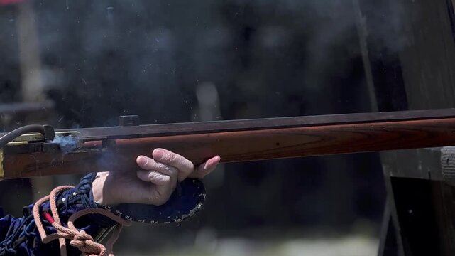 火縄銃の射撃