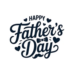 Fototapeta premium Happy fathers day greeting card design with typography and decorative elements