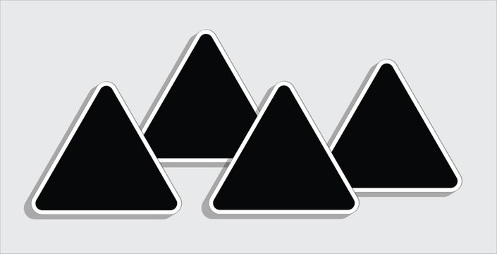 4 Blank triangle photo frames template with white borders . Used as a printable photo collage or a mock up for album pictures or photographs collection in a classic old style.