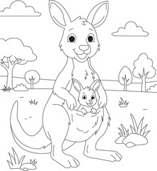 cangaroo coloring page for kids and adults  © MOST MONIKA AKTHER