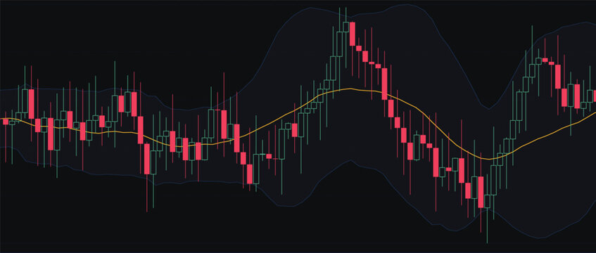 Light background red and green candlestick trading downtrend market chart vector illustration for stock exchange loss risk evaluation
