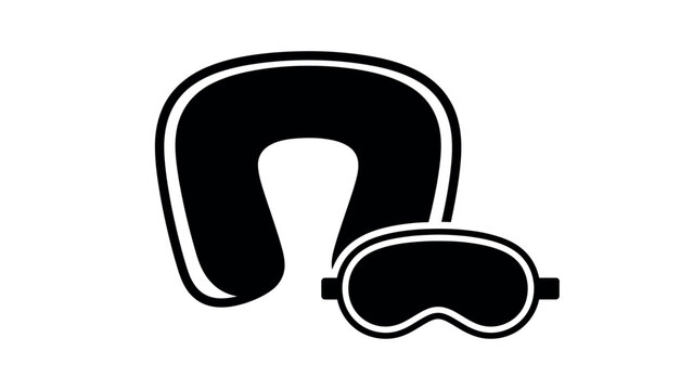 Sleep Mask and Pillow Icon Vector Design