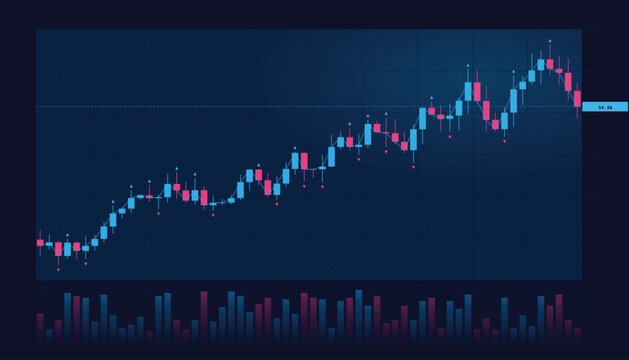 Dark background green area mountain financial graph trading chart vector illustration for modern business digital ui web layout