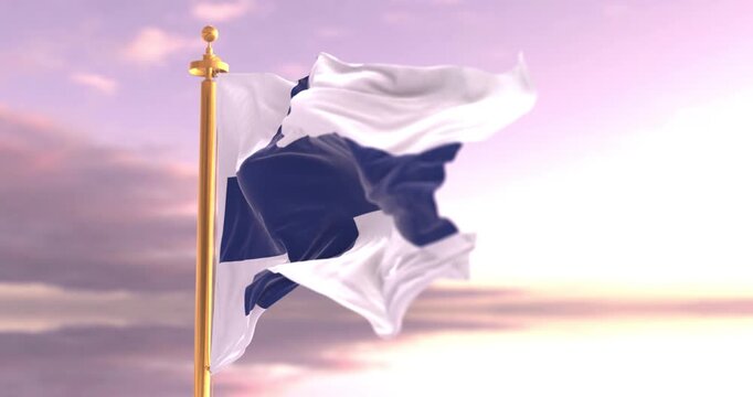 Finland Flag Waving in the Wind 4K Cinematic Animation