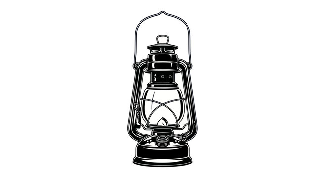 Vintage Oil Lantern Vector Illustration