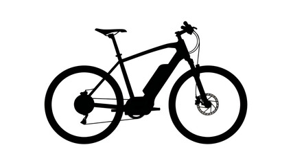 Fototapeta premium Electric bicycle, e-bike, bike silhouette, black bike, cycling