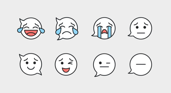 Emoji faces in speech bubbles
