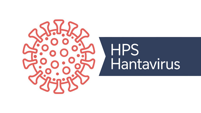 HPS Hantavirus virus illustration with label on white background