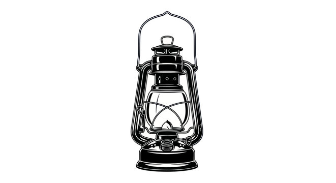 Vintage Oil Lantern Vector Illustration