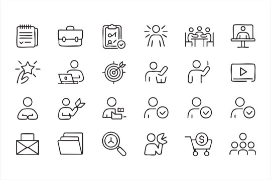 Modern Productivity Icon Pack for Team Collaboration Leadership Coaching and Workflow Management
