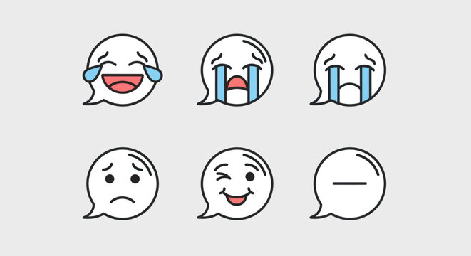 Emoticon bubble set expression icons