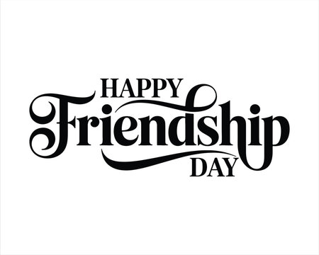 Happy Friendship Day Lettering. Happy Friendship Day. Handwritten.  international friendship day 'best friends forever' typography design