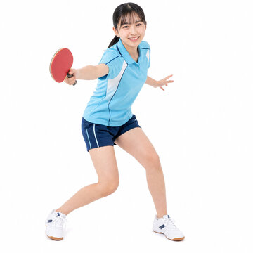 卓球をする日本人の女性 japanese female table tennis pkayer