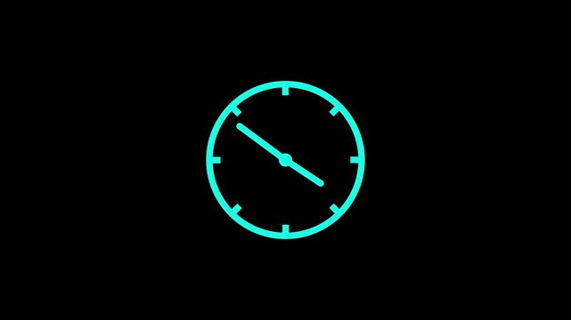 reverse clock animation.showing the passage of time in reverse.