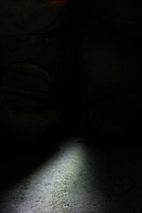 Light painting in Błedne skały rockies, winter time © Ruchacz