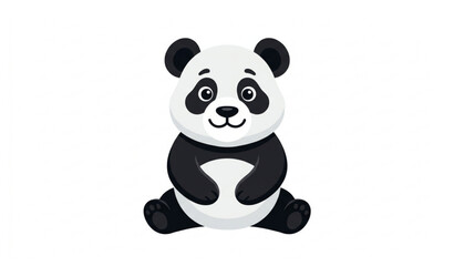 Cute giant panda facing forward flat vector illustration isolated adorable animal design © Mousumi