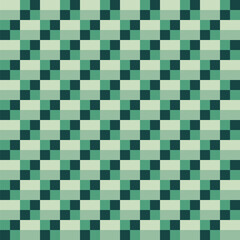 Naklejka premium Seamless pattern designed from shades of green squares and rectangles
