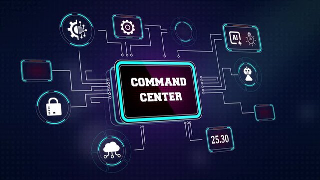 Centralized information network console monitoring real time global data packets perfect for defensive cybersecurity presentations and network operation visuals