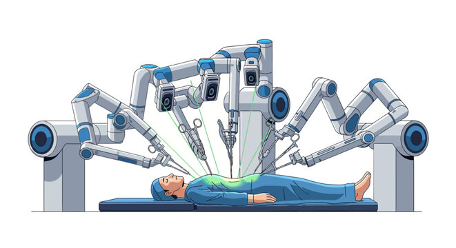 Advanced robotic surgery precision robot arms in medical procedure