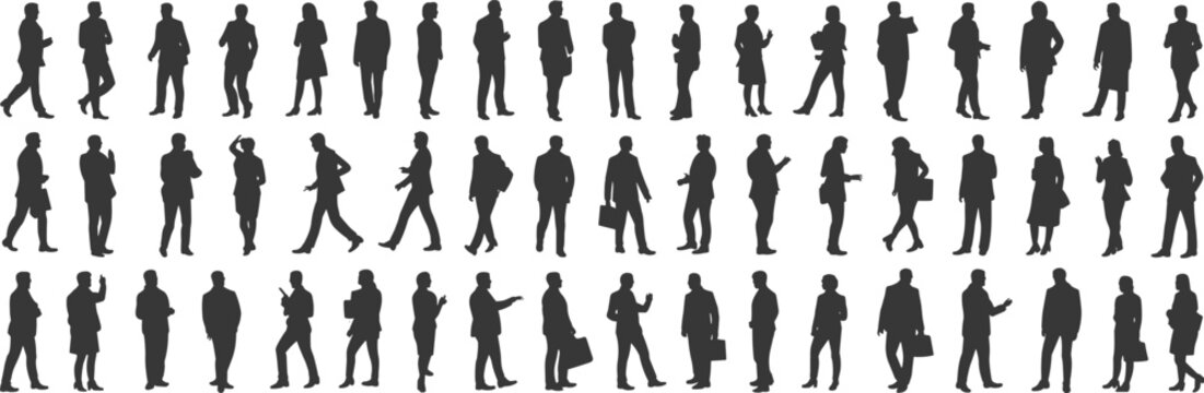 Black and white silhouettes of various animals standing in a row black silhouettes white background