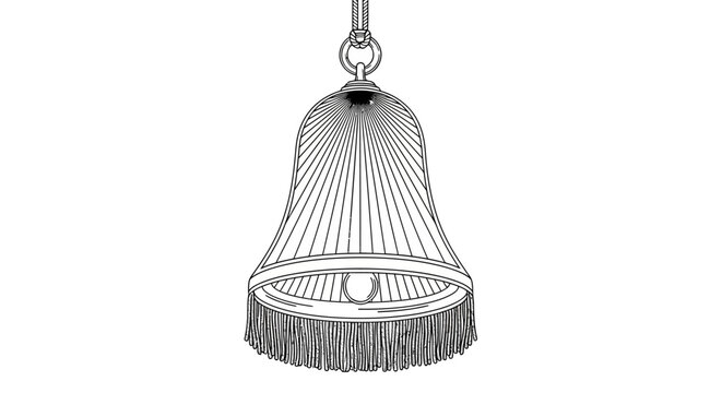 Elegant pendant light outline with fringe detail