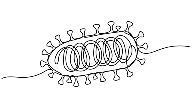Rabies Virus One Line Illustration_26