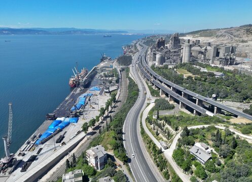 A view of Izmit Bay and Hereke from Hereke, Kocaeli, Turkey.