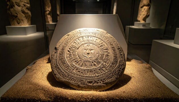 Intricate ancient Sumerian cuneiform tablet with detailed script, a historical artifact on display