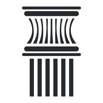 Antique column icon in vector format showing classic design and structure for architectural use and decoration