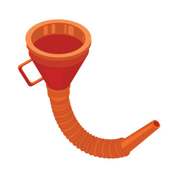 Plastic fuel funnel with flexible spout and handle used for transferring liquids in various settings and activities