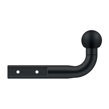 A trailer coupling device in the form of a hook-and-ball mechanism used to connect trailers to vehicles for travel purposes.