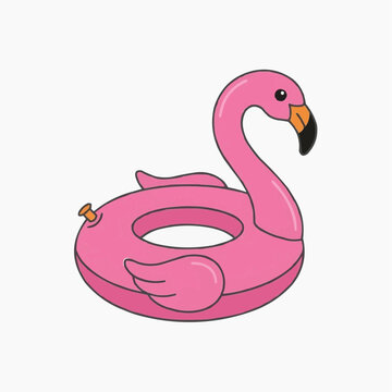 Pink Flamingo Pool Float Illustration