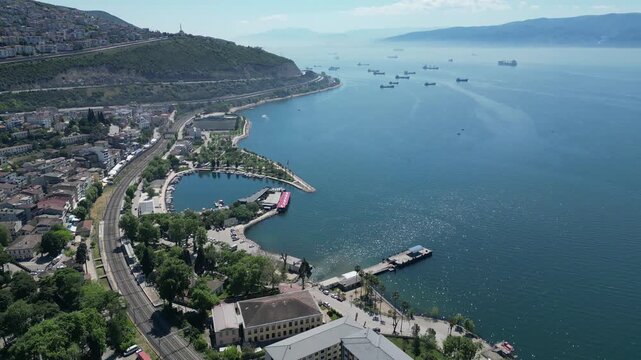 A view of Izmit Bay and Hereke from Hereke, Kocaeli, Turkey.