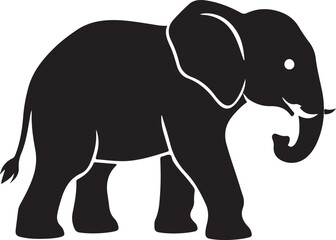 Fototapeta premium Black Elephant Silhouette