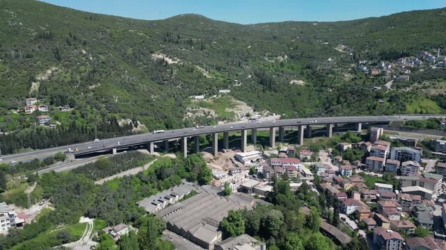 A view of a viaduct on the Northern Marmara Highway in Turkey.
