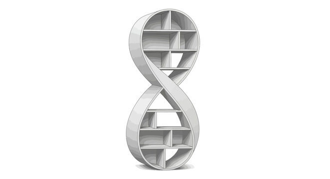 Modern infinity shaped shelf design for contemporary interior spaces