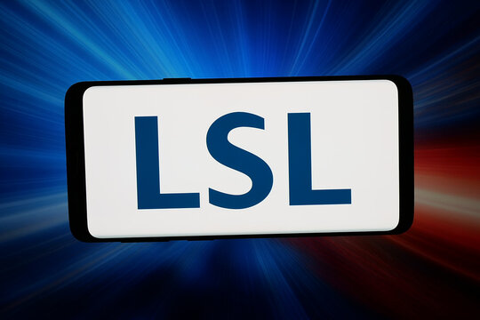Stuttgart, Germany - 05-13-2026: In this photo illustration, the logo of real estate company LSL Property Services plc is displayed on a smartphone in front of abstract background on computer screen.