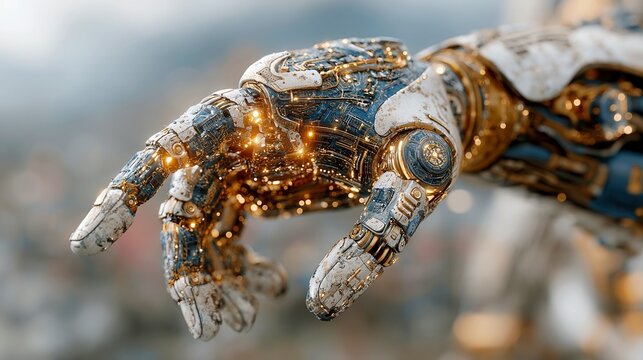 Futuristic Robotics with Glowing Circuits and Advanced AI Systems, showcasing cutting-edge REEs Technology in a Sci-Fi Cinematic Environment, embodying Tomorrow's Innovation