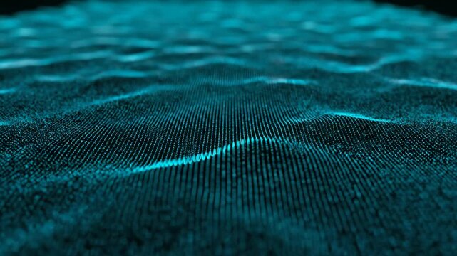 Abstract Blue Digital Wave Pattern Background Loop.