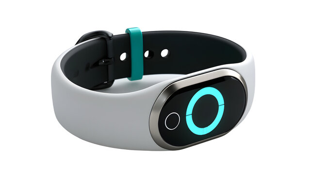 sleek smart fitness tracker isolated on white background