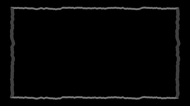 Square frame hand-drawn scribble animation. Pen marker doodle style. Sketched motion element. Loop. Green screen, chromakey