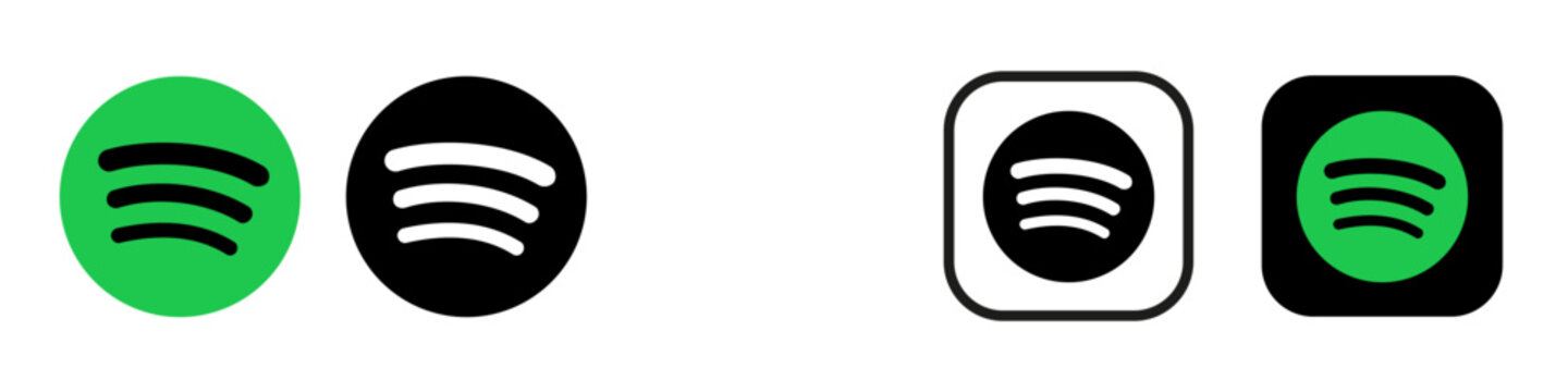 Spotify music app logo icon set in different style