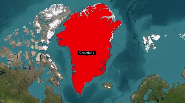 Greenland Map Animation in Arctic Region 4K