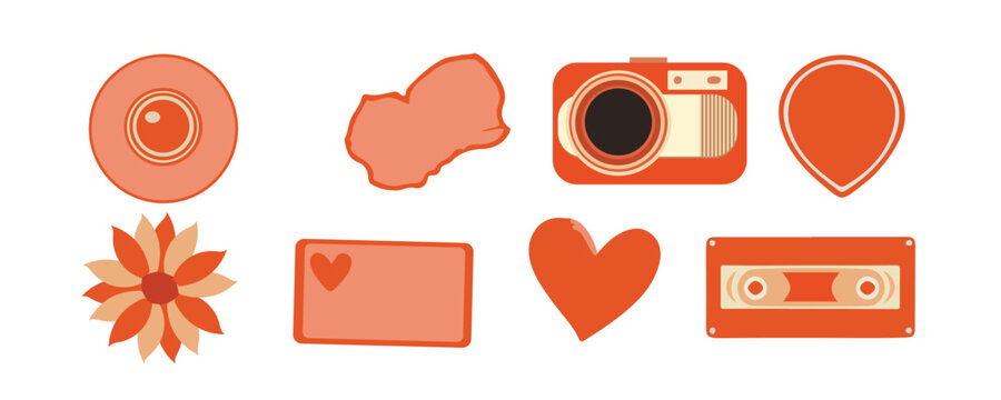  90s Vintage ORANGE COLOR Set