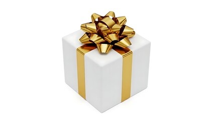 Obraz premium Gift box with golden ribbon bow on top