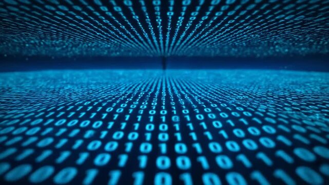 Digital Binary Code Data Stream Abstract Background.