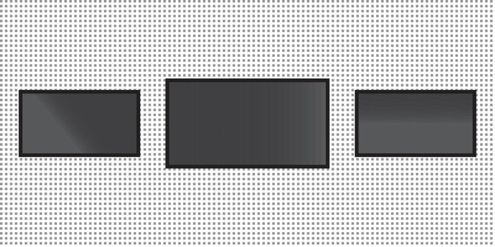 Realistic Smart TV Screen Templates with Glossy Reflection Effect