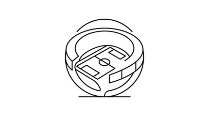 Minimalist Soccer Stadium Globe Icon © RB